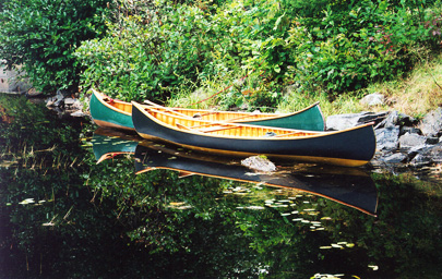 island falls canoe - custom made wood and canvas canoes