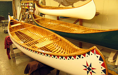Island Falls Canoe - Custom Made Wood and Canvas Canoes