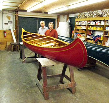 island falls canoe - custom made wood and canvas canoes